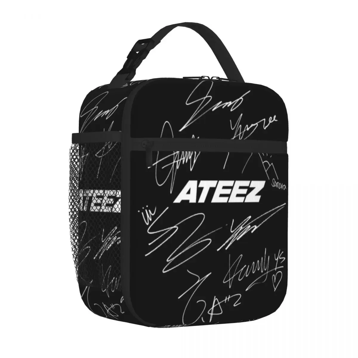 Bestselling ATEEZ - Logo Autographs (black) Oversized Thermal Tote Open Air Meal Compact Lunch Bag