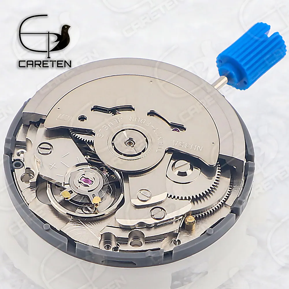 for Japan Genuine NH35 NH35A Automatic movement gold 24 Jewels Accuracy Mechanical Date at 3 o\'clock Crown nh35 movements case