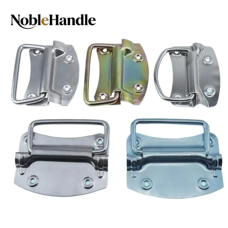KL-LS206 Thickened304 Stainless Steel Folding Handle Heavy Duty Ring Grip for Toolbox Suitcase Hardware AccessoriesEquipment Box