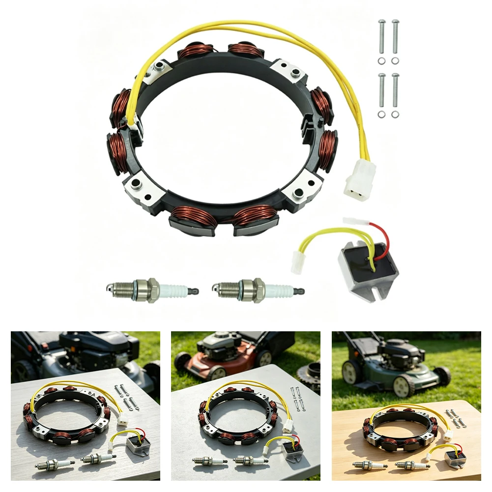 12pcs Alternator Stator Coil And Regulator Kit For 592830 696458 Engine Parts For Lawn Mower Generator Repair Accessories