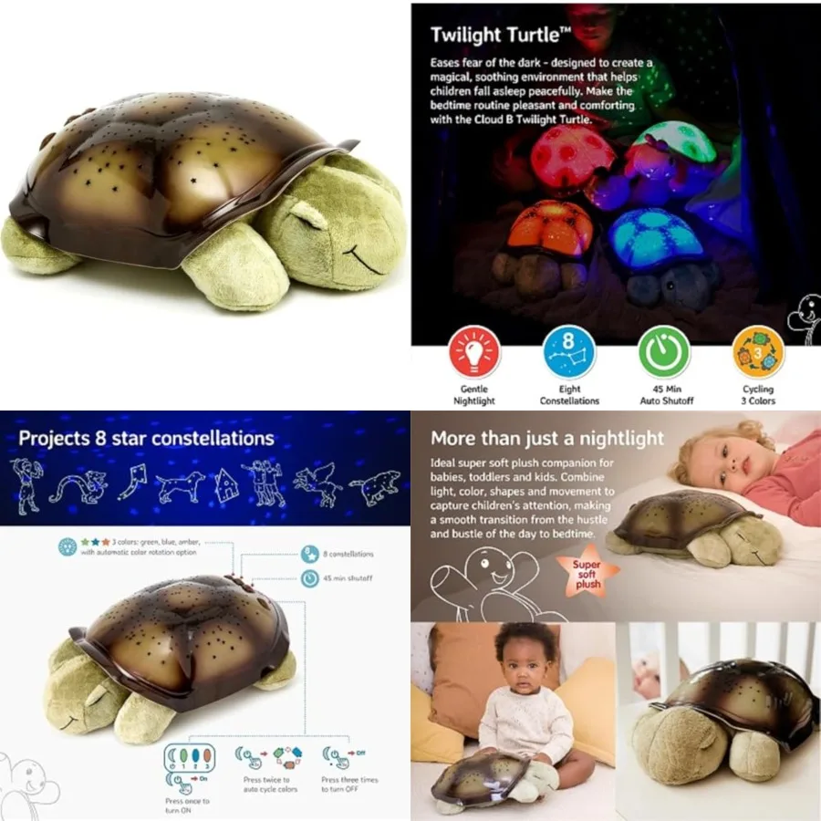 Cloud b Calming Nightlight Star Projector Gentle Brightness 3 Colors 8 Constellations AutoShutoff