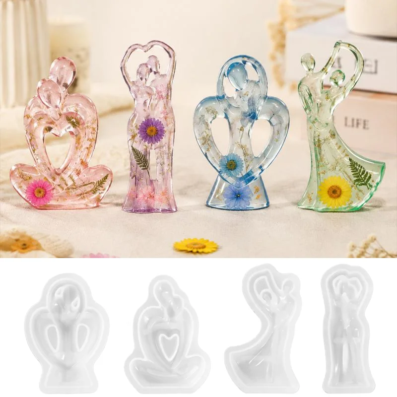 Portrait Scented Candle Silicone Mold DIY Couple Figurines Plaster Sculpture Ornaments Resin Molds Plaster Crafts Making Mould