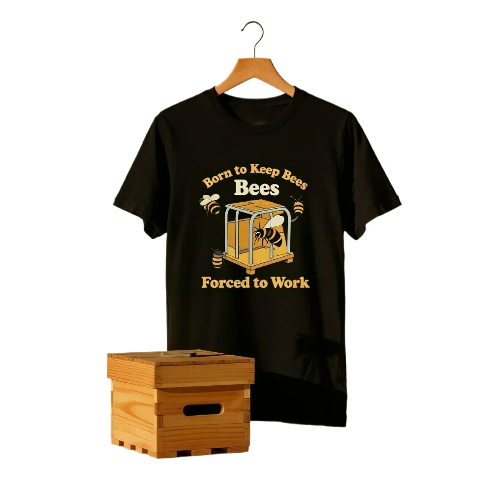 

Born to Keep Bees Forced to Work. Funny Honey Bee Keeping Gift T-Shirt 100% Cotton O-Neck Short Sleeve Summer Casual Mens Tee