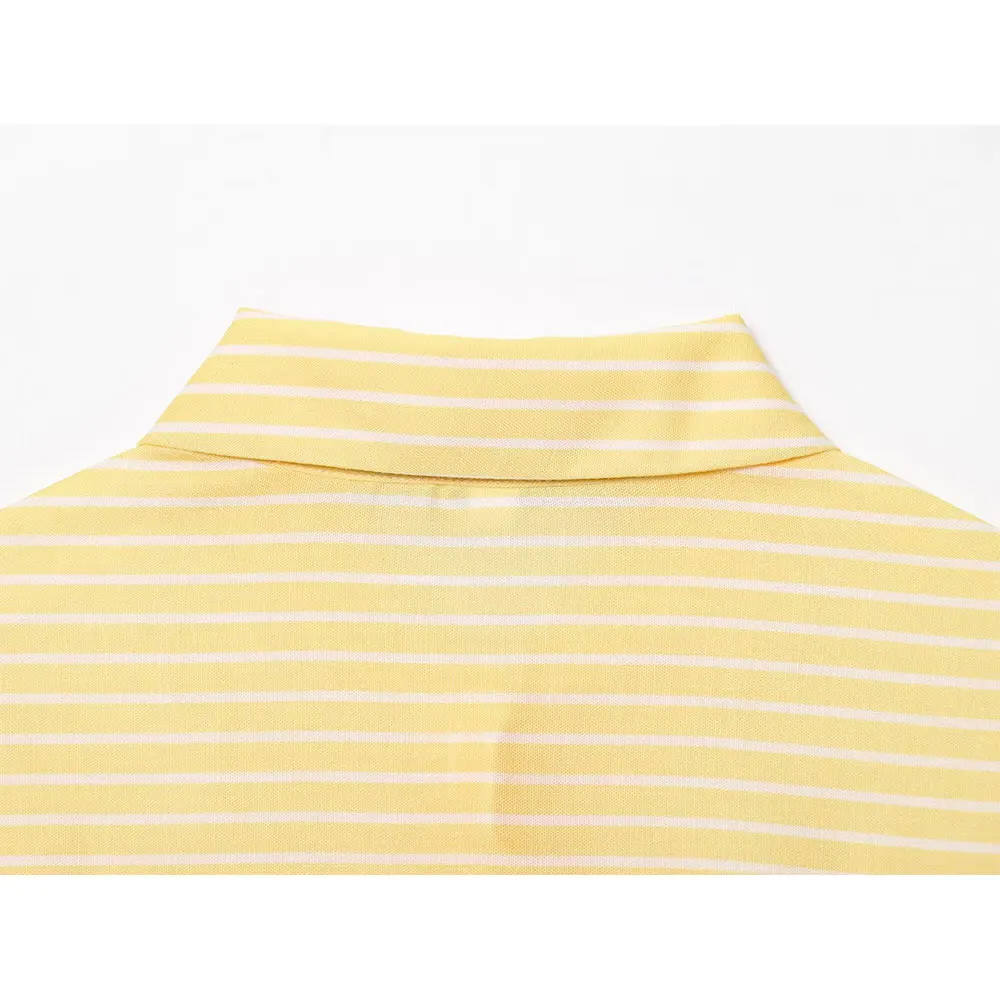 Willshela Camicia a righe larghe in cotone e lino moda donna Colletto con bavero Maniche lunghe Camicetta Mujer casual da donna chic femminile