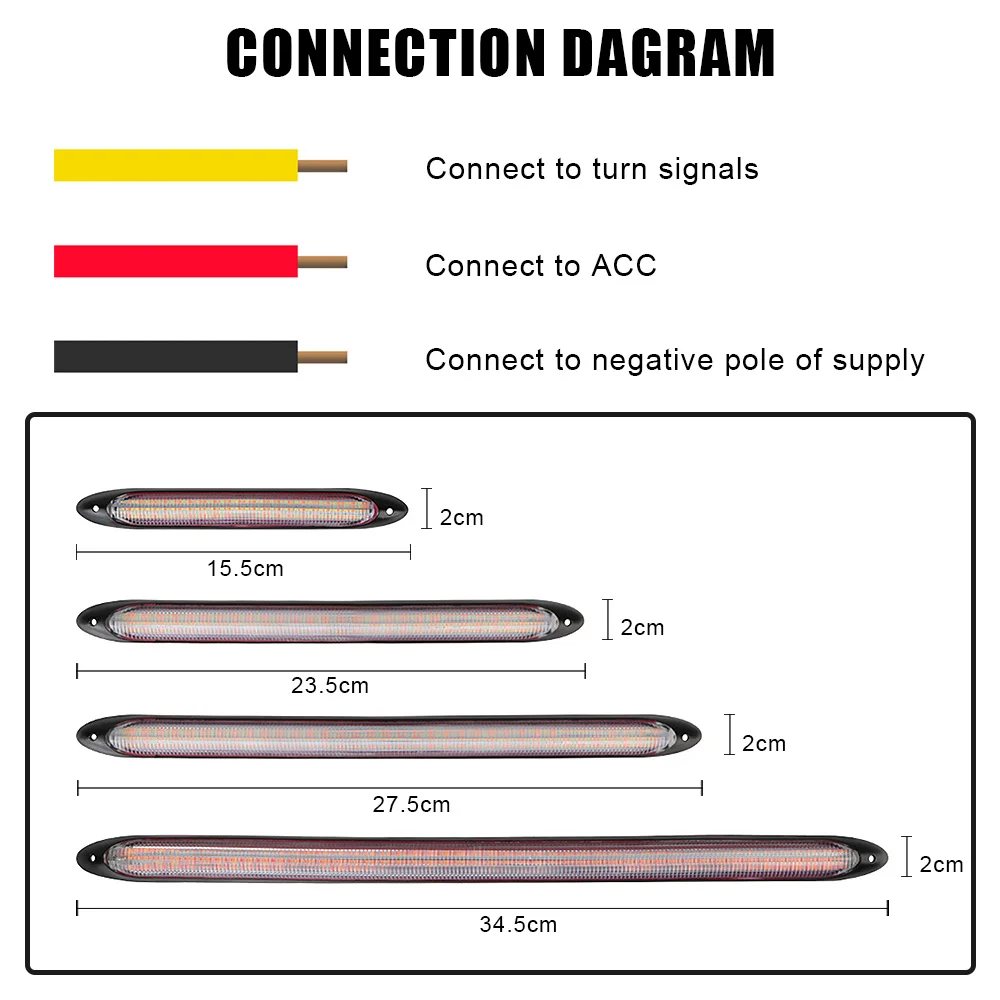 Car LED Daytime Running Light 2 Pcs/set Turn Signal Car Styling DRL Light Headlight Strip Universal Car Modified Streamer Strip