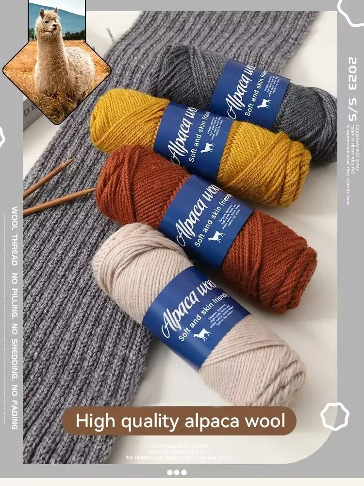 500 g alpacawolgaren, grof garen, handgeweven om warme en modieuze truien, windjacks, jassen, sjaals, hoeden, garen te maken - afbeelding 2