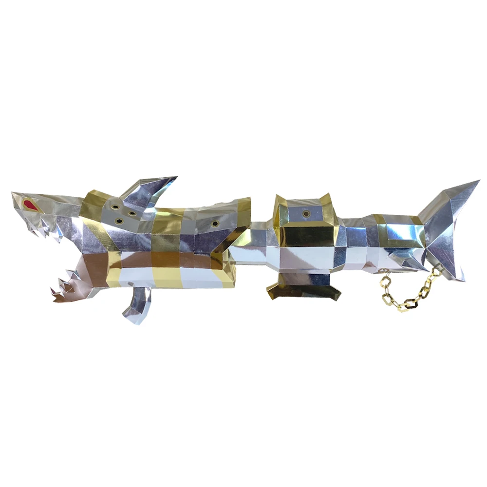 3D Paper Mold Shark Rocket Model Halloween Cosplay Props Women Men Party Dress Up DIY Craft