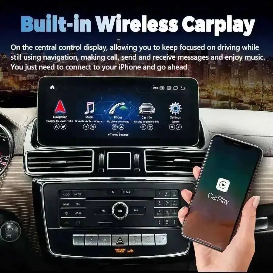 12.3'' Android Screen BT LTE Car Multimedia Player For Mercedes Benz GLE GLS GLE Class W166 2015-2019 Carplay GPS Navi Stereo