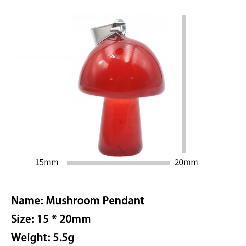 20 قطعة/الحقيبة موضة الأحجار الكريمة الطبيعية الكوارتز شفاء كريستال حجر الجمشت الفطر قلادة جالبة للحظ لصنع المجوهرات