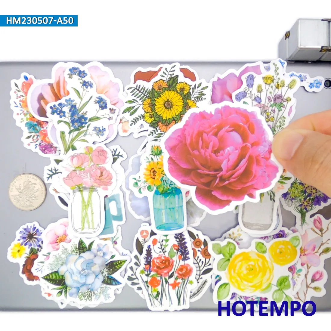 20/30/50 stuks, Bloemen Stickers, Leuke beeldverhaalinstallaties, Aquarel schilderen stijl, voor DIY Creatieve Decoratie, Leuk stickerspeelgoed