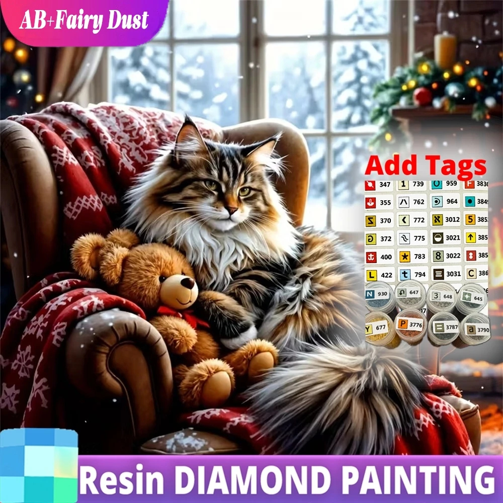 

Смола AB Фея Пыль Новое поступление Алмазная вышивка кошка животное DIY живопись медведь акриловые принадлежности для рукоделия мозаика окно Рождество G