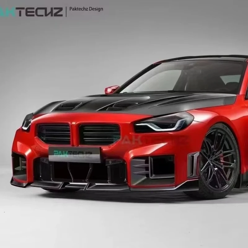 غطاء المحرك الأمامي لـ M2 G87 ترقية PK Style طقم غطاء المحرك من ألياف الكربون الجافة طقم تعديل الهواء