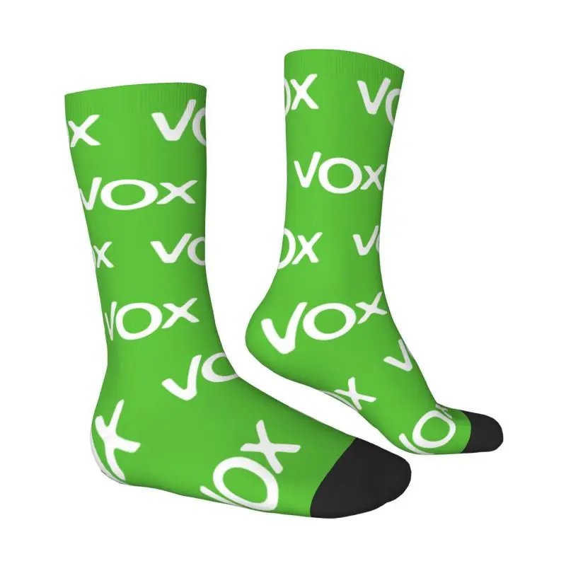 Cute Printing Spanish Vox Flag Socks for Women Men Stretchy Summer Autumn Winter Spain Political Party Crew Socks