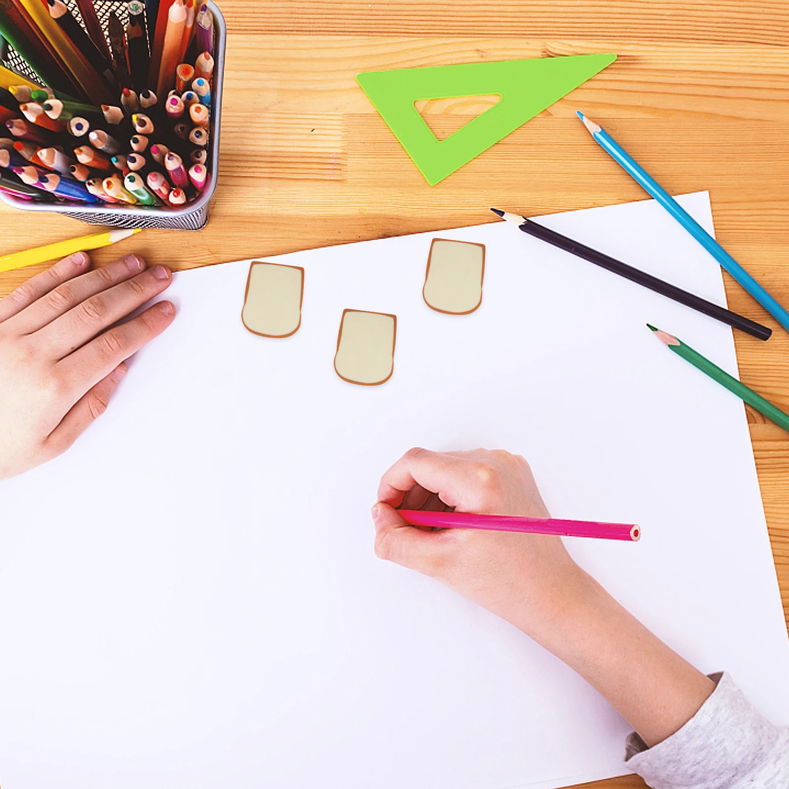 

4Pcs Creative Erasers Cute Toast Shaped Pencil Erasers for Office Drawing Decoration Party Toast Eraser Drawing Accessory