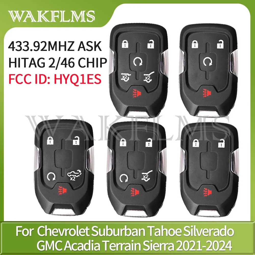 For Chevrolet Tahoe Suburban Silverado For GMC Acadia Sierra Terrain 2021 2022 2023 2024 Smart Car Key 433Mhz 46Chip HYQ1ES