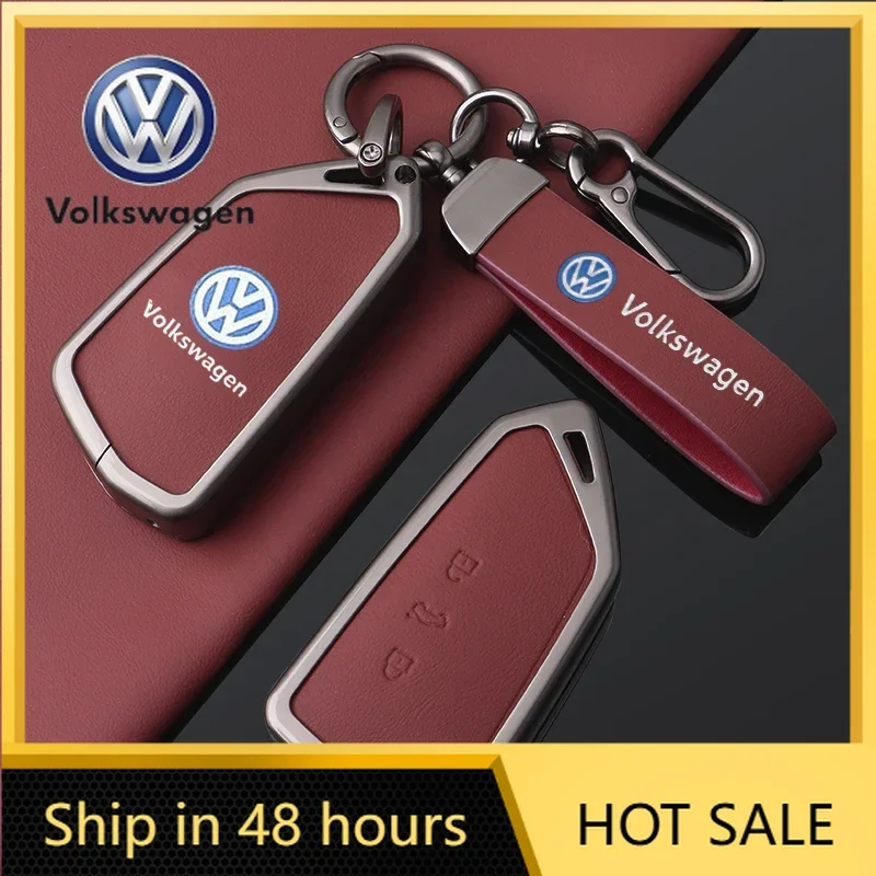 

VW GTI GOLF 2026 Hot For VW VOLKSWAGEN Fashion Zinc Alloy Leather Car Remote Key Case Cover Shell Fob For VW Volkswagen Golf 8 2