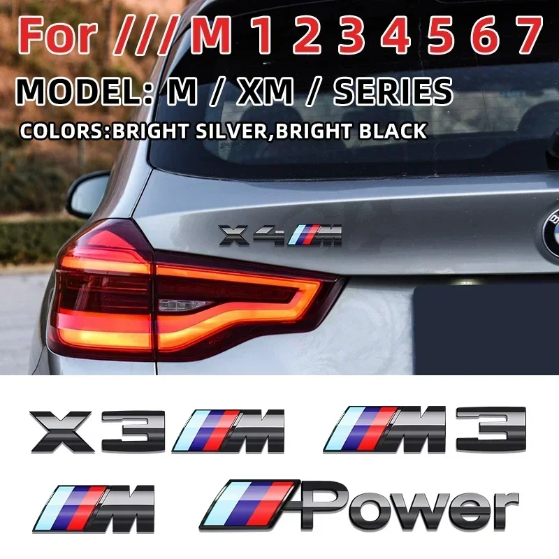 ABS Chrome car rear Trunk Emblem sticker styling power competition logo for BMW M M1 M2 M3 M4 M5 M6 M7 X7M X2M X3M X4M X5M X6M