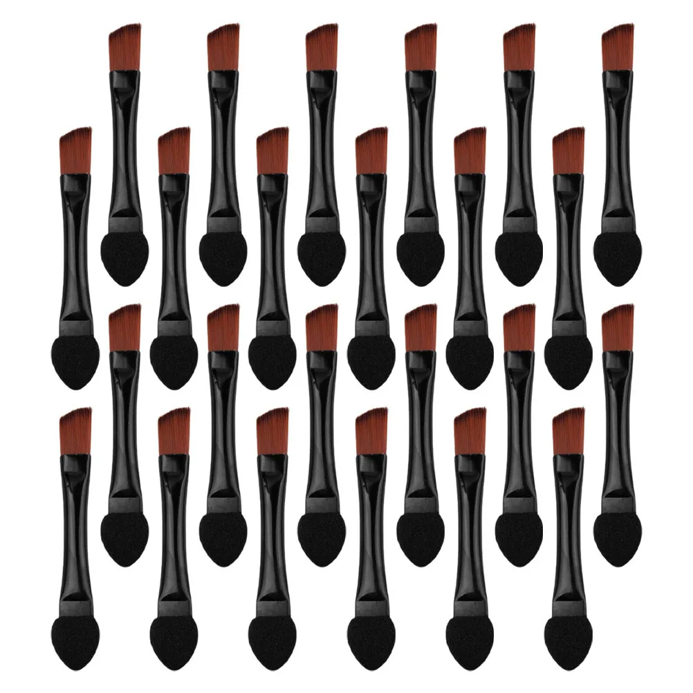

50 Pcs Double-ended Makeup Brush Eyebrow Angled Eyeliner Artificial Fiber Shadow Applicator