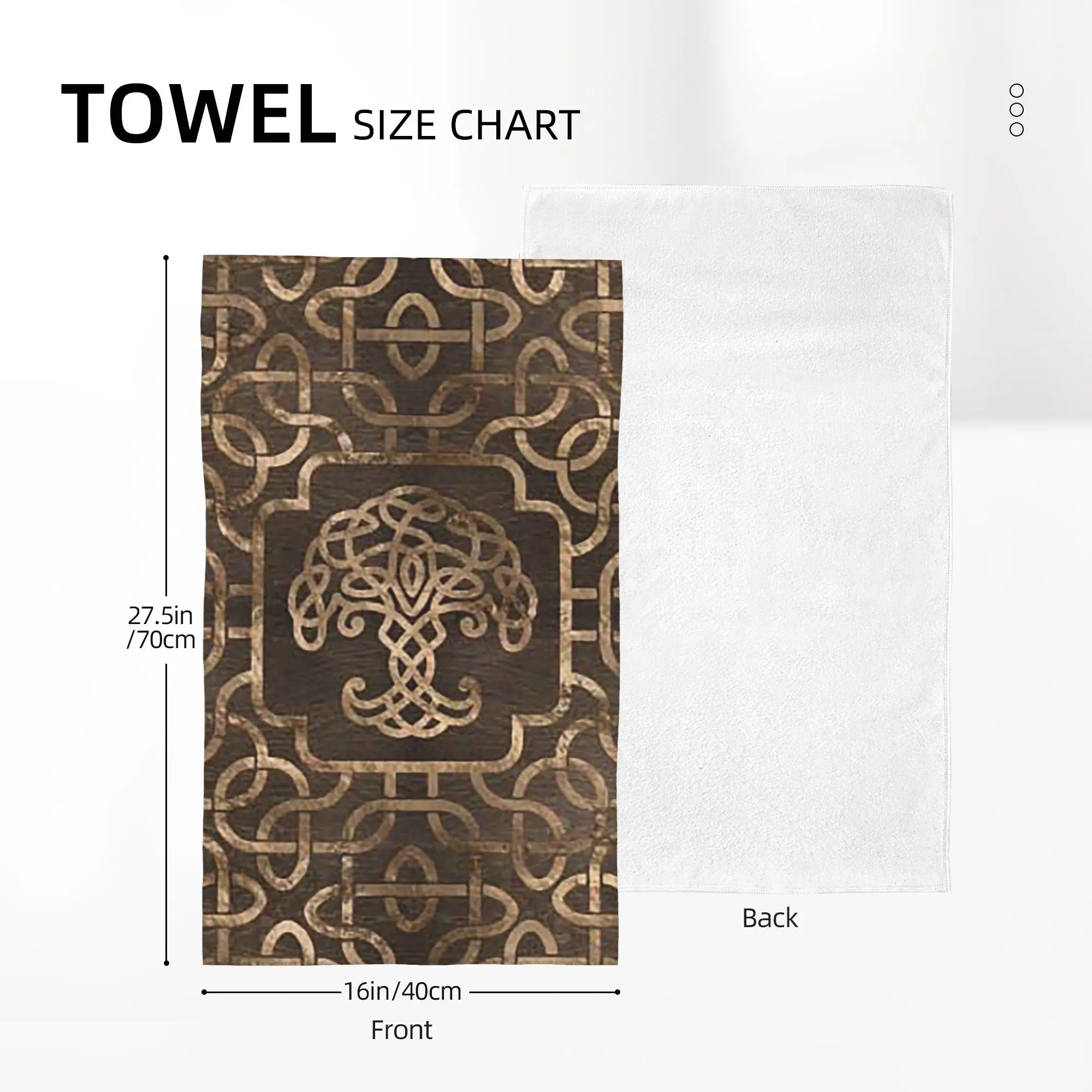 Custom Tree of life -Yggdrasil onCelticPattern Soft Face Towel Quick Dry Pool Bath Cotton Towels Absorbent Quick