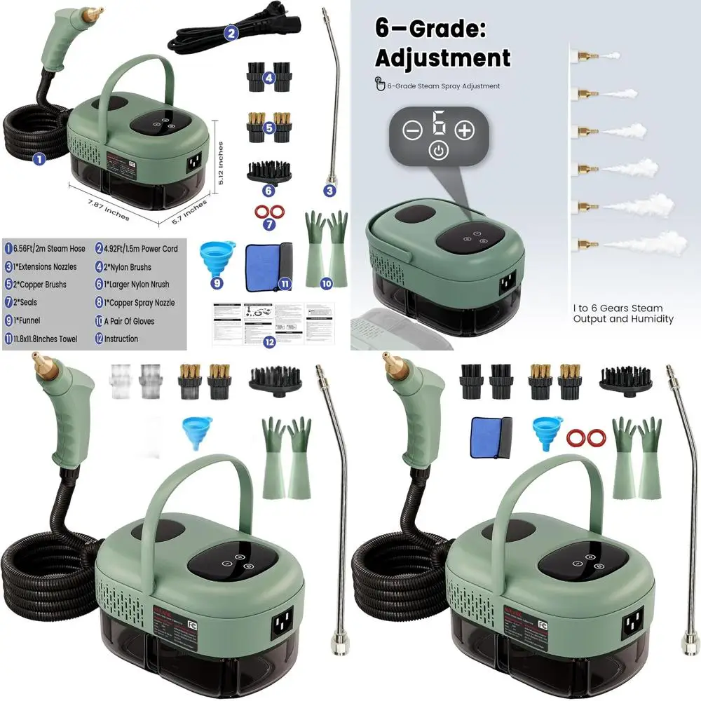 

Портативный пароочиститель мощностью 2500 Вт для детализации автомобилей и домашнего использования: паровой очиститель высокого давления для чистки мебели, кухни, гр.