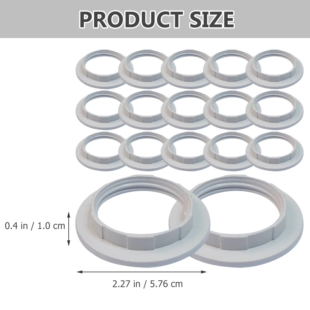 

50pcs Lamp Shade E27 Lampshade Fitting Light Retainer Ring 3.81Cm Diameter Fixtures Retaining Washer For E26 E27 Lamps Light