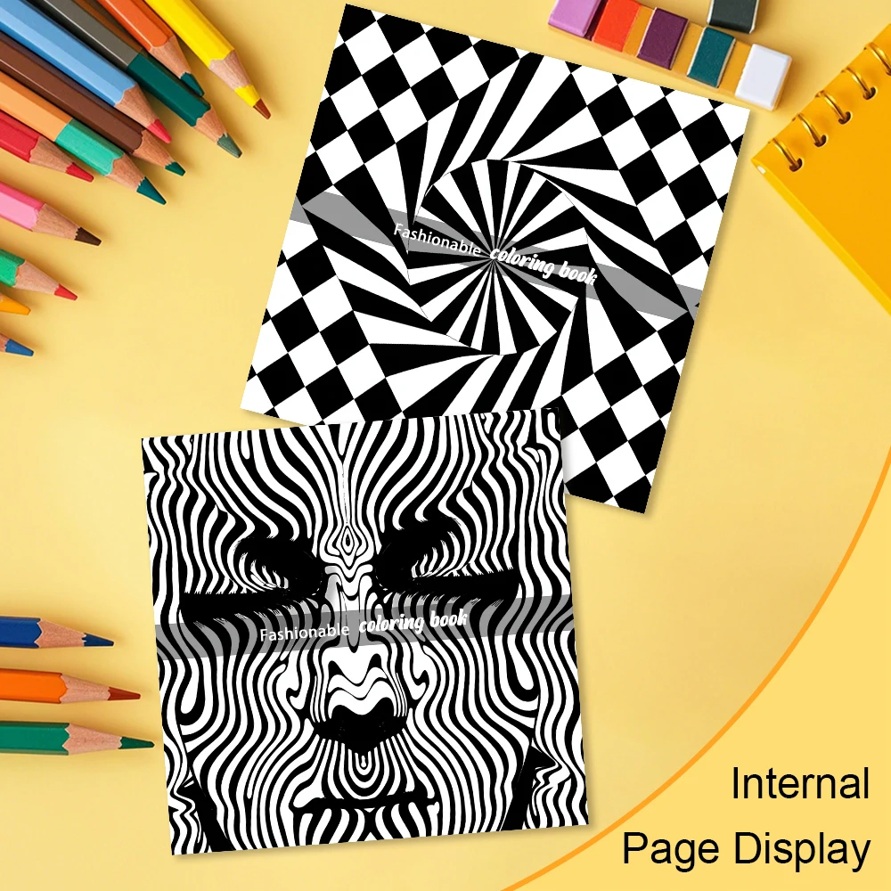 STEREOSCOPIC Patterns Coloring Book for Adults Cute Drawing Book Perfect Gift for Party and Birthday