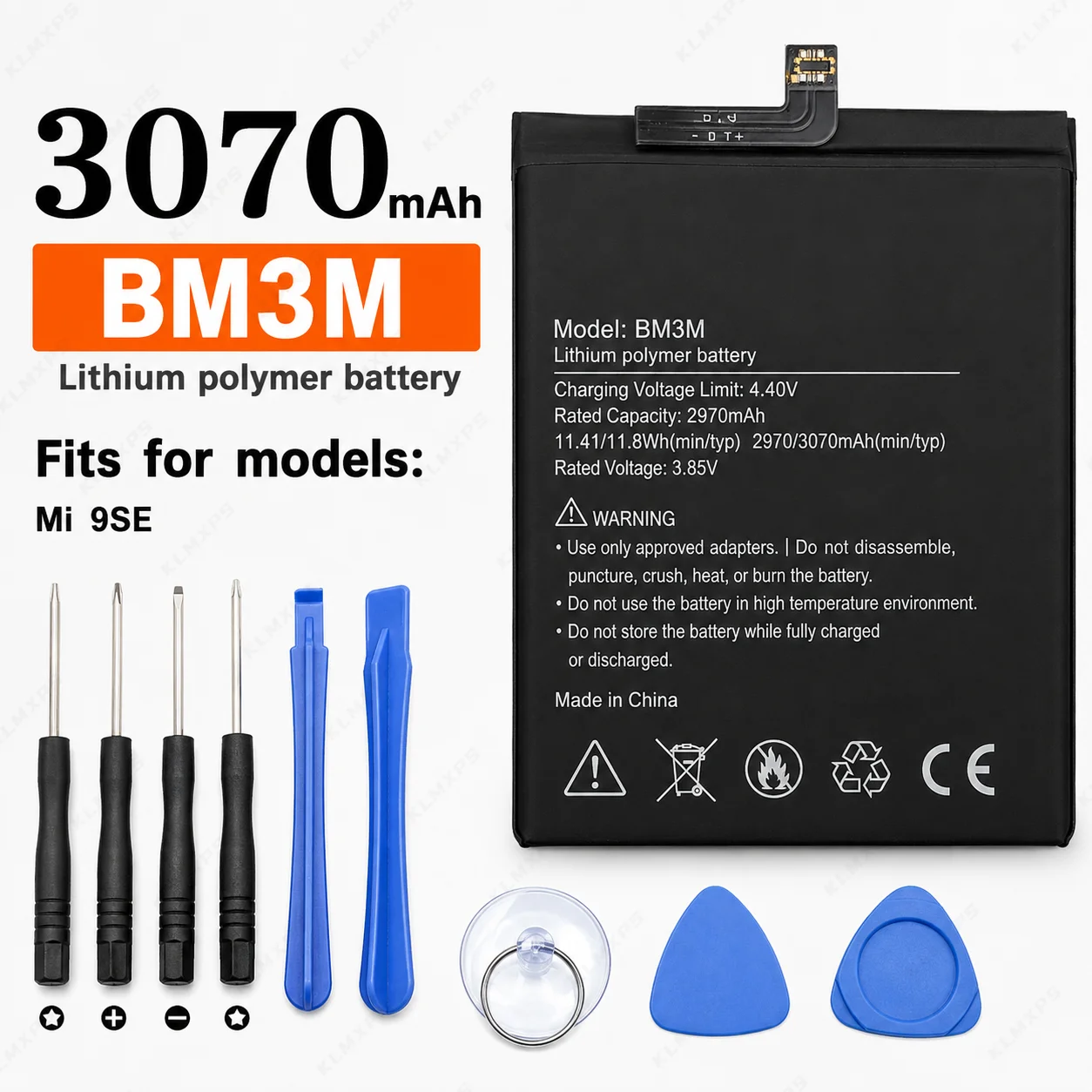 High Quality Replacement Mobile Phone Battery BM3M 3070mAh For Xiaomi Mi 9 SE Mi9 SE Mi 9SE, Repair Cell With Tools Kit