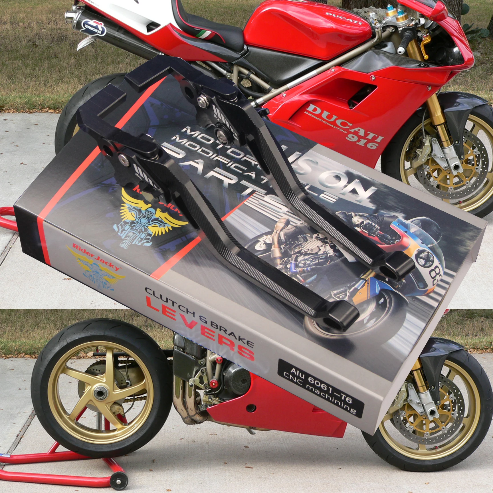 

Для Ducati 916/916SPS до 1998 года, регулируемые 3D ромбические полые длинные рычаги тормозной муфты мотоцикла