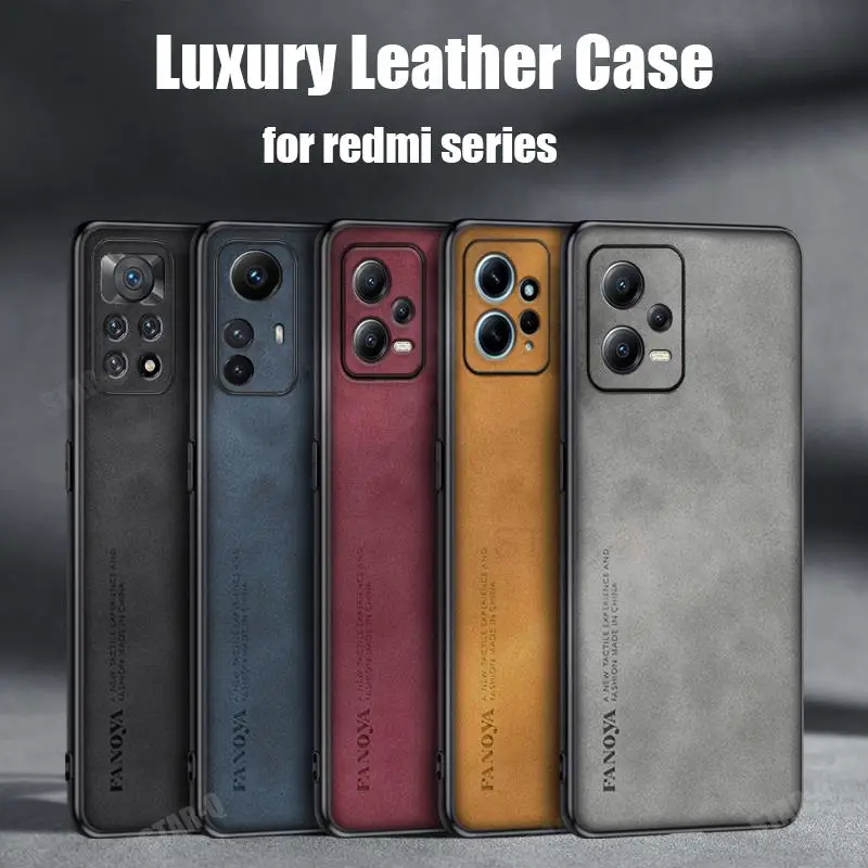 Luxury Sheepskin Leather Case For Xiaomi Redmi Note 12 Pro 4g Plus 5g 12s Turbo Speed Edition Men Back Cover On Note12 S 12pro