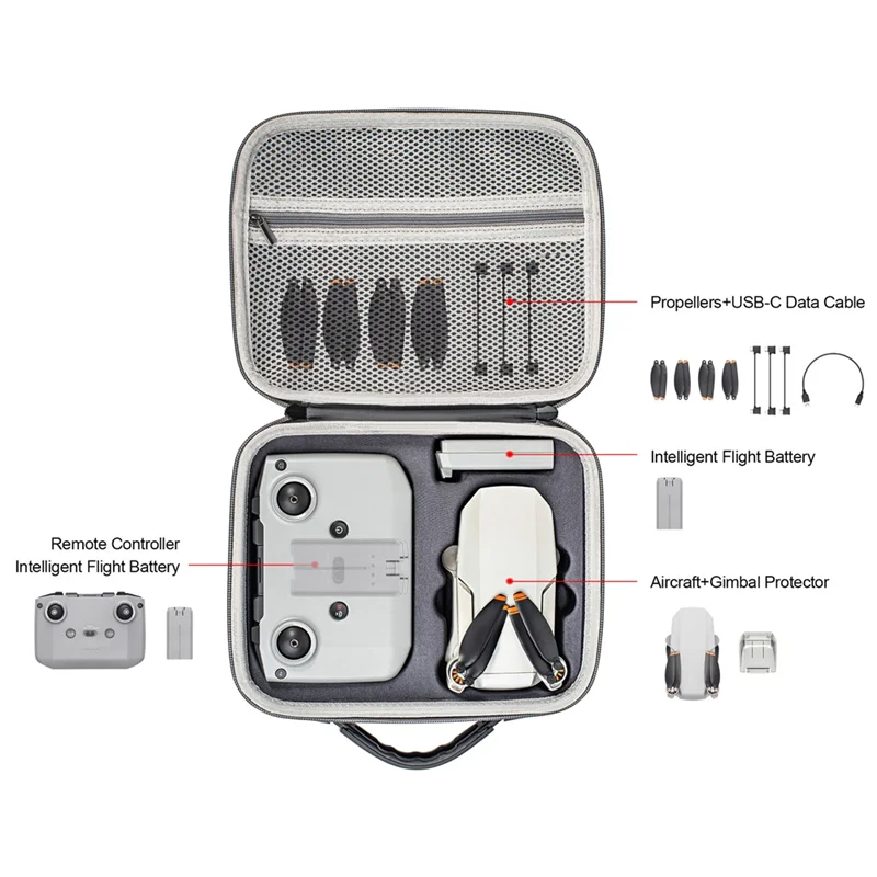 ELECT-For DJI Mini 2/Mini 2 SE/Mini 4K ملحقات طائرة بدون طيار المحمولة حقيبة كتفية للسفر بولي PU مقاوم للماء حقيبة للتخزين صندوق حمل