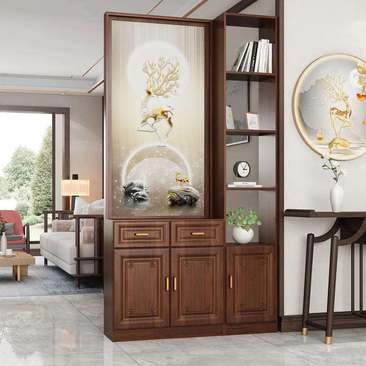 CX screen enters the door to block the entrance cabinet facing the door, shoe cabinet light luxury modern