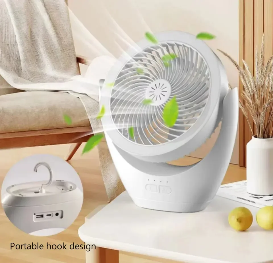 30W USB Charging Desktop Fan: Strong Wind, LED Lantern Your Ultimate Portable Fan for Indoor, Outdoor, Travel & Tent Adventures