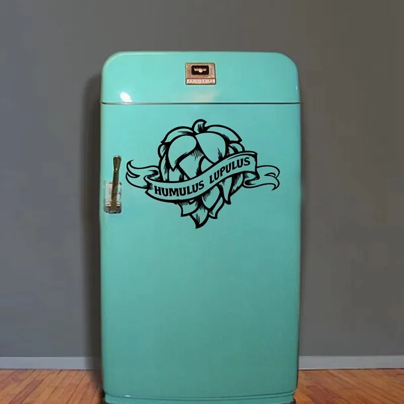 Vintage Hop Head Craft Beer Fridge Decal Humulus Lupulus Fridge Art Vinyl Living Room Wall Sticker Hops Head Wall Decal Sticker