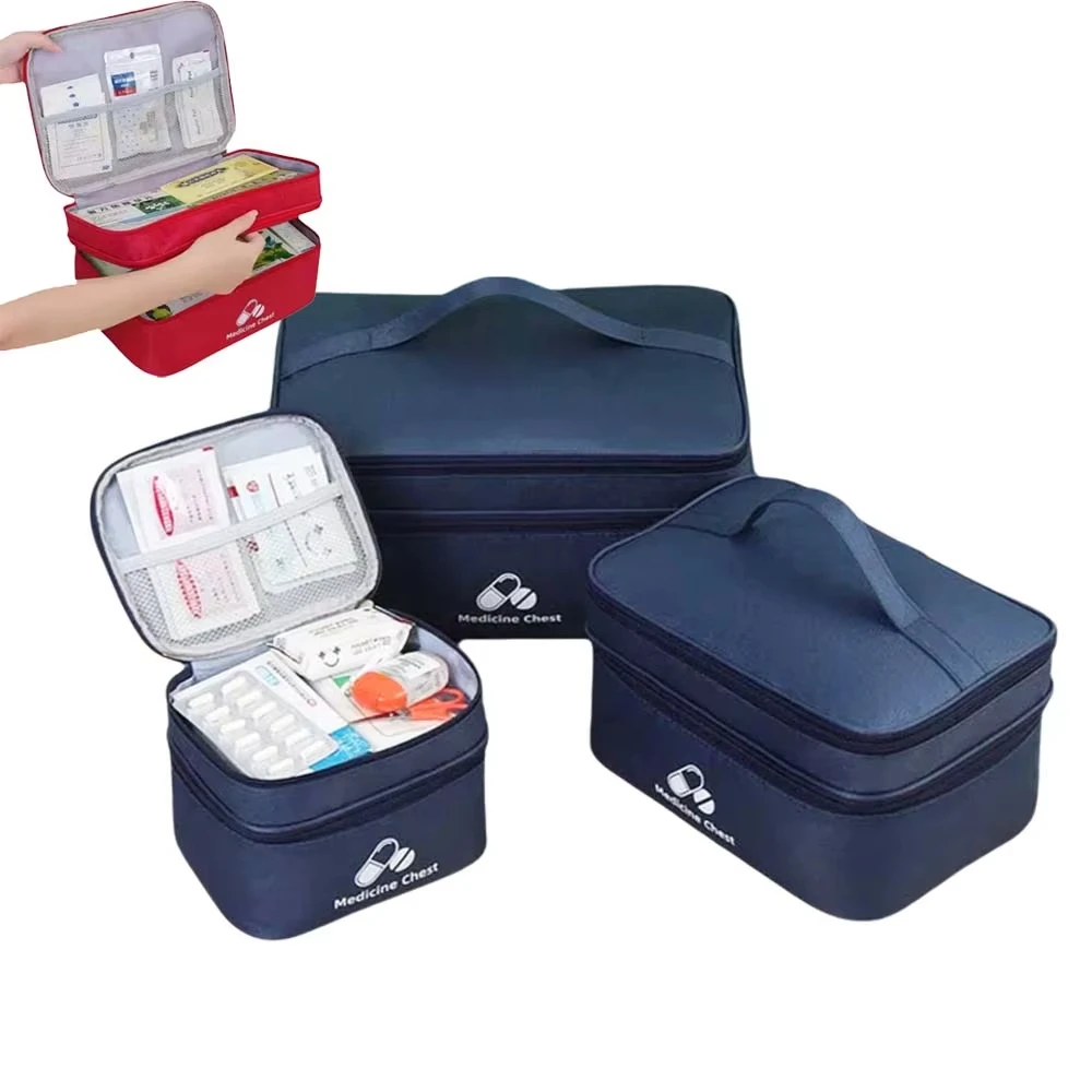 Portable Double-layer Medical Bag Large Capacity Medicine Storage Bag Travel Outdoor Portable Emergency Rescue First Aid Kit