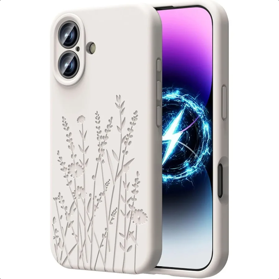 

Чехол OAOA с магнитной гравировкой, совместимый с чехлом для iPhone 17, совместимый с камерой Magsafe, универсальная защита, тонкий жидкий кремний