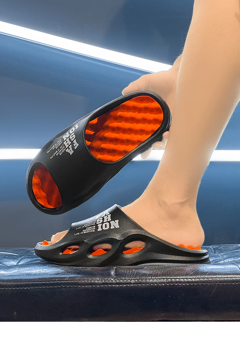 Sommer-Hausschuhe für Herren, neuer Modetrend, Sport-Oberbekleidung, dicker Boden, Gefühl weicher Boden, bequem, atmungsaktiv, rutschfest – Detail 17