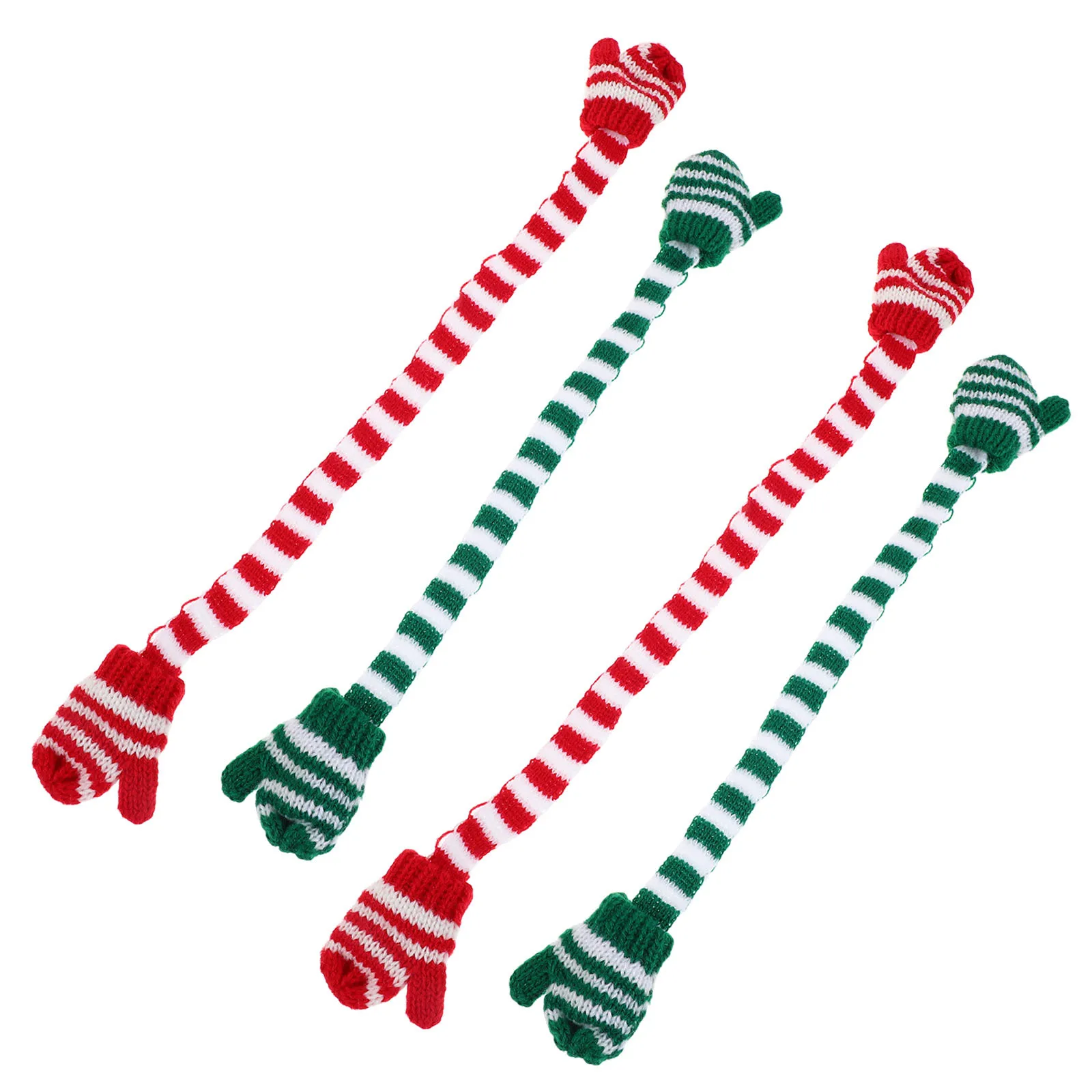 

4pcs Mini Christmas Mittens Tiny Knit Gloves Accessories Holiday Dress Up For Bjd Reborn Winter Outfit Stuffers