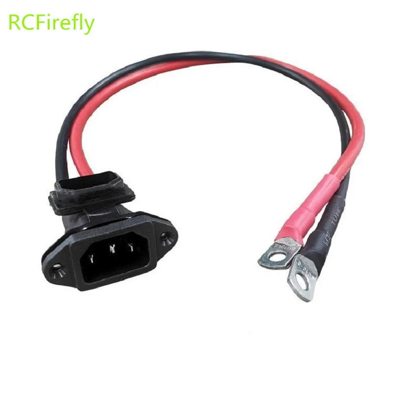 C14 E-bike Battery Charging plug With wire for Electric Car Connector Universal Three Vertical 8AWG Cable termnal  M6