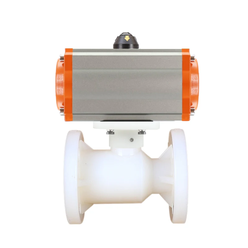 

2 Inch PN10 PVDF Epdm Seal Pneumatic Control Flange Ball Valve with Double Action Pneumatic Actuator Ball Valve