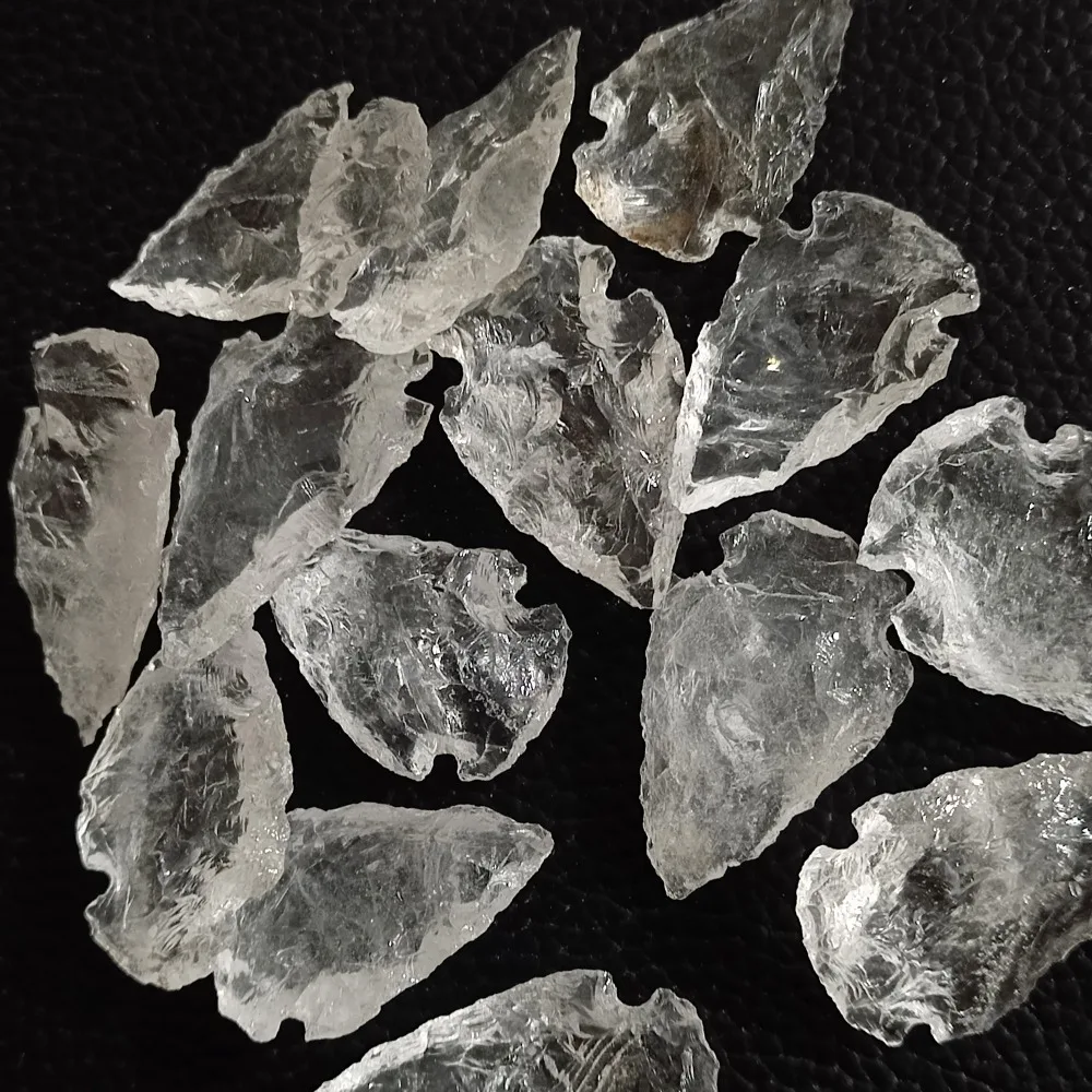 Natural Clear Quartz and Red Obsidian Arrowheads for Crafts and Home Decor Perfect for Holiday Gifts Parties and Birthdays