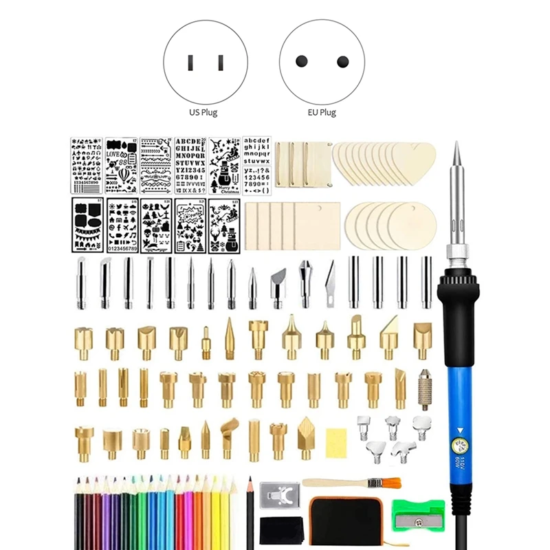 

Pyrography Carving Tool Set 60W Adjustable Constant Temperature Soldering Iron Welding Carving Tool Kit