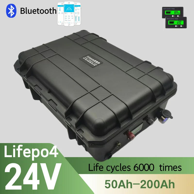 

LiFePO4 Аккумулятор 24 В 50 Ач 60 Ач 80 Ач 100 Ач 120 Ач 150 Ач 180 Ач 200 Ач литиевый для троллингового двигателя 2 кВт Солнечная панель Открытый кемпинг