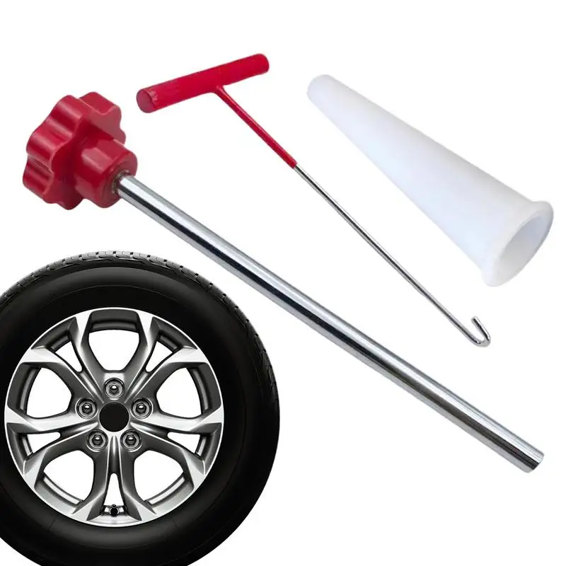 

New Valve Stem Tool Kit Metal Tire Installer Tool Car Puller Wheel Tire Remover T-Hook Replacement Motorcycle Accessories