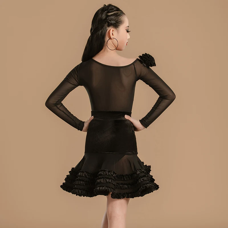 Nieuwe Nationale Standaard Ballroom Danswedstrijd Jurken Meisjes Latin Dans Kostuum Kinderen Stadium Dansen Jurken SL12045