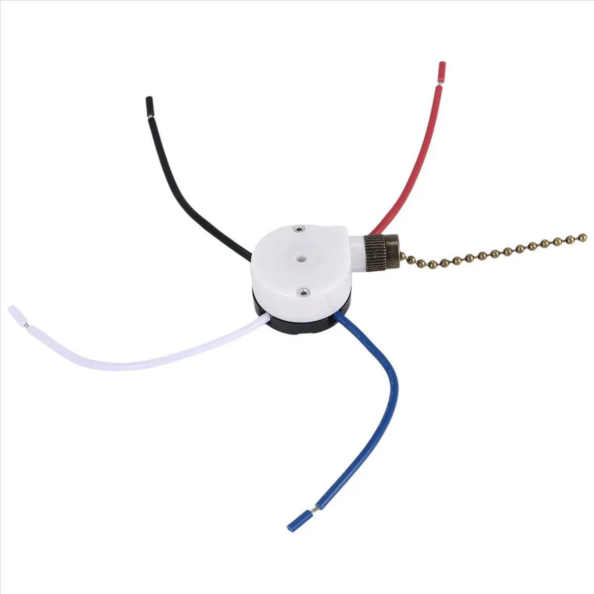 Y17A 1PCS Ceiling Fan Lights Switch ZingEar ZE-208S E89885 3 Speed 4 Wire Fan Switch Pull Chain ,Fan Lights Switch,Bronze