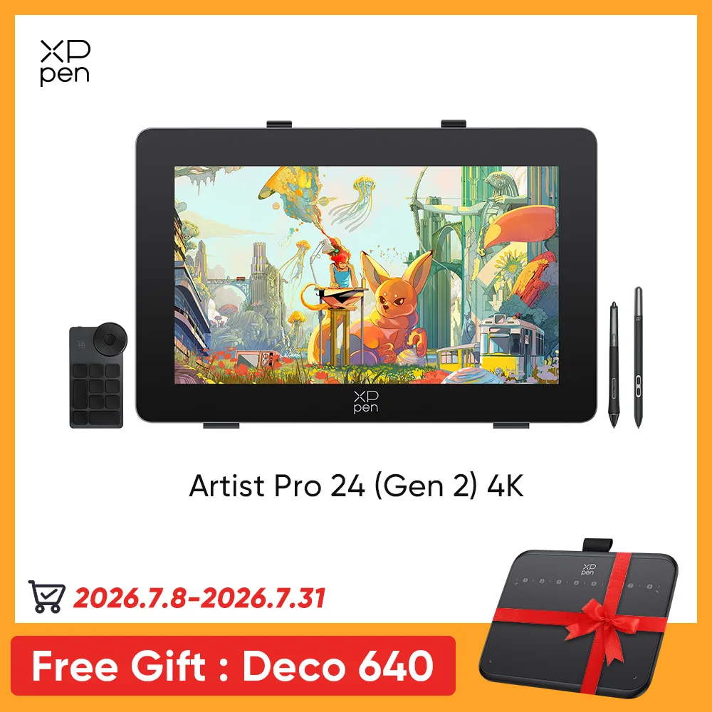 XPpen Artist Pro 24 (Gen 2) 4K графический планшет-монитор
