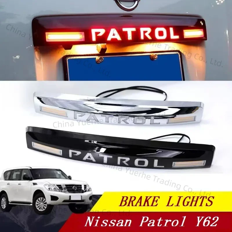 

ДЛЯ Nissan Patrol Y62 2012 2013 2014-2019 задняя дверь стоп-сигнал багажника светодиодный светильник накладка накладка указатель поворота Patrol Y62 аксессуары