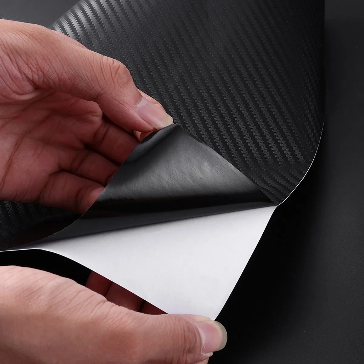 

3D Carbon Fiber Film Car Wrap Roll Auto Vehicle Sticker 200x50cm Self-Adhesive Scratch Dirt Resistant Carbon Fiber Wrap