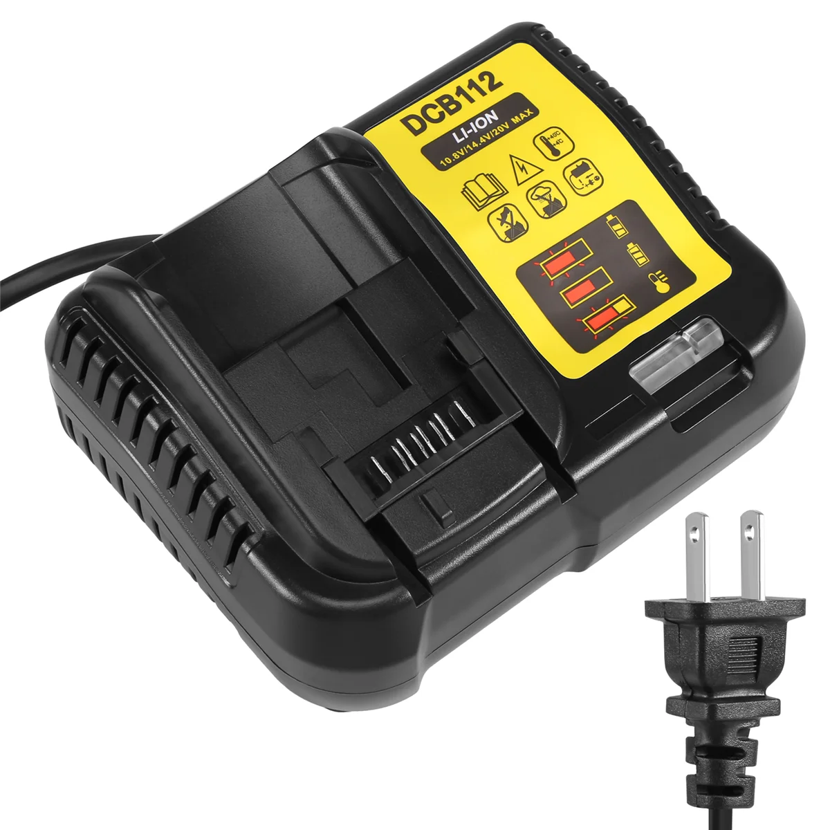 

Dcb112 Li-Ion Battery Charger For Dewalt 10.8V 12V 14.4V 18V Dcb101 Dcb200 Dcb140 Dcb105 Dcb200 Us Plug Black