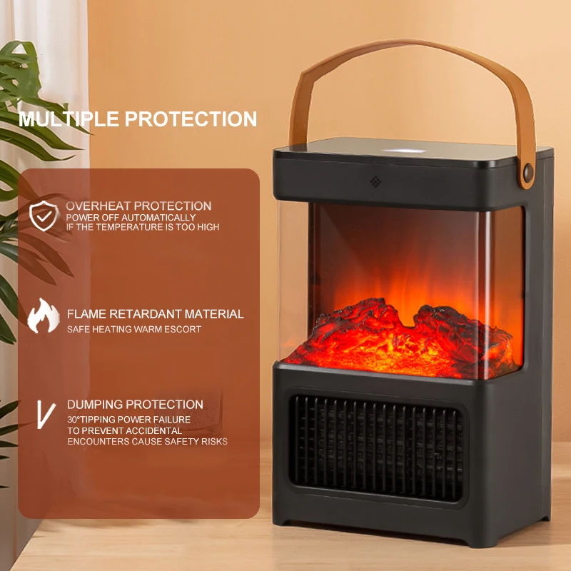 PTCセラミックスペースヒーター,サーモスタット付き,室内用小型エアウォーマー,静かな安全性,3モード,1500W, 900W